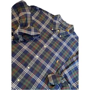NEW Polo Ralph Lauren Men's Classic-Fit Plaid Oxford Shirt Blue‎ Red 2XB